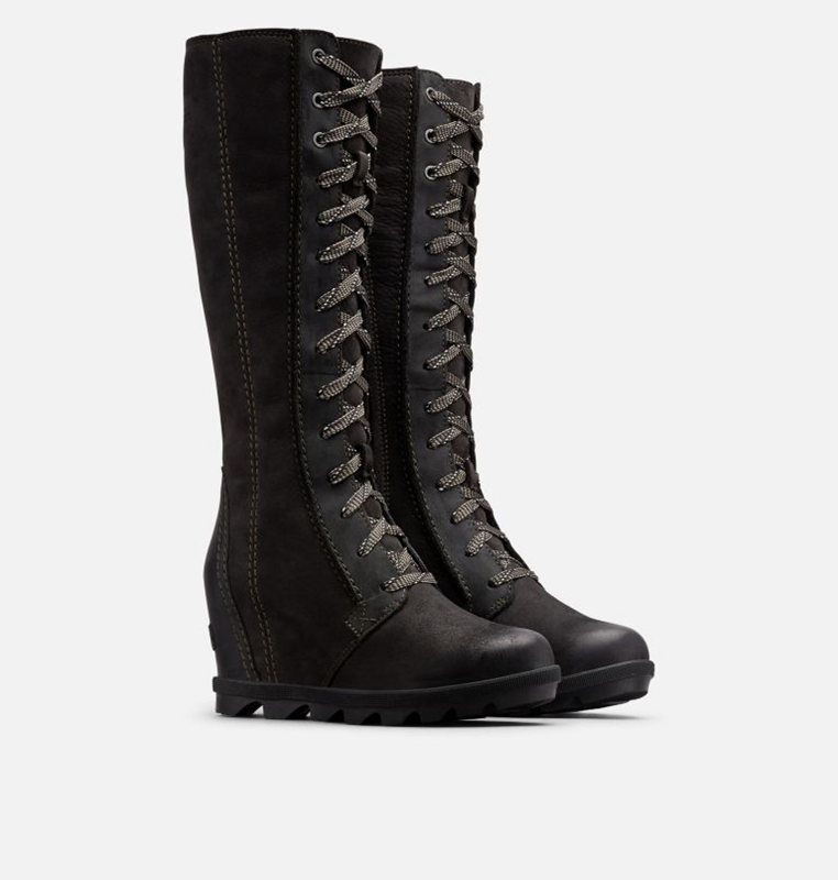 Womens Wedges Black - Sorel Joan of Arctic™ II Tall Boot - 167-QYZWDJ